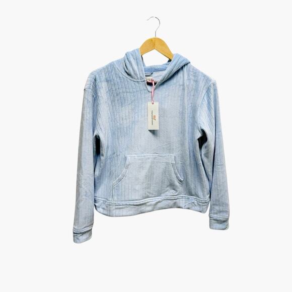 NWT Vineyard Vines Girls Velour Ribbed Hoodie Blue Size XL (16) - Picture 3 of 9